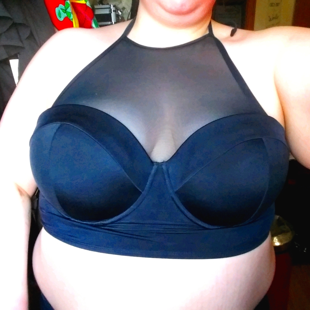 Torrid black halter swim top 3x